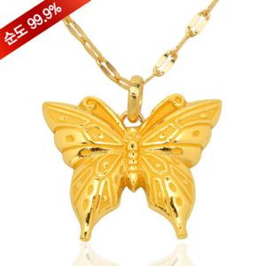 여자 순금 목걸이 15g 24K [아트 나비]