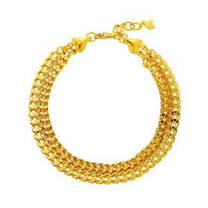 [한국금다이아몬드] 여자 순금 팔찌 체인 두줄 벌집 24K 18.75g 18K장식