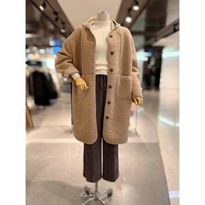 [백화점]ab.fz 뽀글이 후드 탈부착 양털 롱코트 자켓 (ABXA1HF02A) US