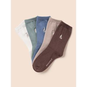 [빈폴키즈] 베이직 스프링 양말 5족 SET 아이보리 (BI51KTU050)