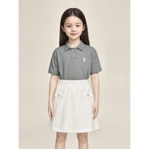 [빈폴키즈] [Essential] 여아 피케 칼라 반팔 티셔츠 애쉬 (BI5242GE44)