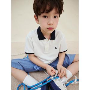 [빈폴키즈] 남아 피케 칼라 상하세트 블루 (BI5242U09P)