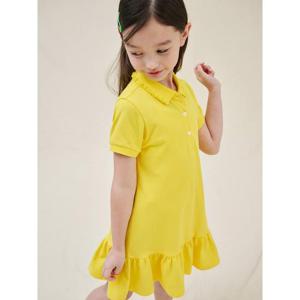 [빈폴키즈] [Essential] 반소매 피케 원피스 옐로우 (BI5371GE1E)