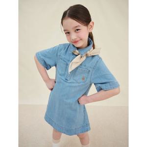 [빈폴키즈] 반소매 데님 원피스 스카이 블루 (BI5371G02Q)