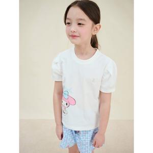 [빈폴키즈] [산리오] 마이멜로디 깅엄체크 상하세트 스카이 블루 (BI5342G02Q)