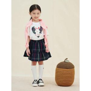 [빈폴키즈] 빙키 체크 반팔 스커트 상하 세트 아이보리 (BI5442G020)