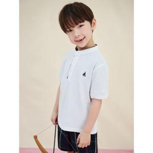 [빈폴키즈] 체크 매치 반팔 상하 세트 아이보리 (BI5442U020)