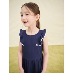 [빈폴키즈] 클래식 골지 민소매 원피스 네이비 (BI5471G10R)