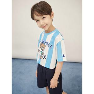 [빈폴키즈] BP FOOTBALL CLUB 스트라이프 폴키 티셔츠  스카이 블루 (BI5642U95Q)