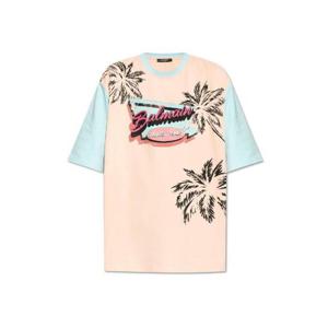 Balmain Miami 프린트 루즈 티셔츠 DH1EH015GD74 OIP TP944619909