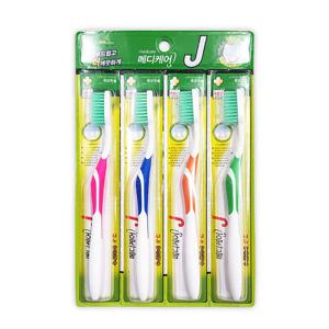 메디케어 J 옥칫솔 4개입 이중미세모 옥모칫솔 옥나노 항균 슬림모