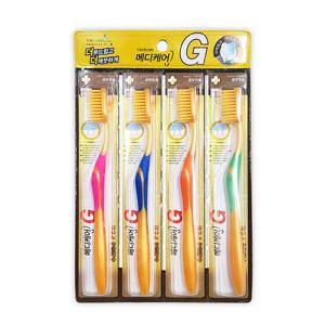 메디케어 G 금칫솔 4개입 이중미세모 금모칫솔 금나노 항균 슬림모