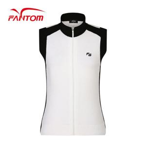 [팬텀] 여성 배색 집업 니트 베스트 221B3SV154_WH