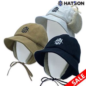 [햇츠온]남여공용 겨울 코듀로이 귀마개 버킷햇 모자 H24-351