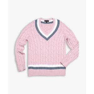 BB_수피마 코튼 파스텔 테니스 브이넥 스웨터 (핑크) (31696144)