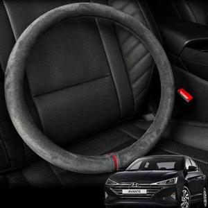 더뉴아반떼AD 핸들커버 스웨이드원단 자동차 핸들커버