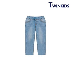 [트윈키즈]슬림 언발컷팅 데님팬츠(TAST2P04_BL)
