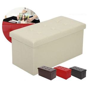 레더벤치 스툴 사각 화장대 보조 접이식의자 수납의자