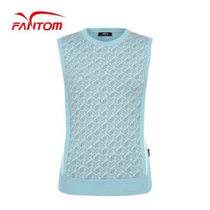 [팬텀] 여성 로고 자가드 패턴 니트 베스트 221C3SV155_BL