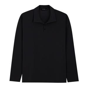 남성 링클프리 베이직 오픈 카라넥 티셔츠 SO-KAA-Q003-블랙