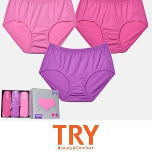 (트라이) 은나노 가공 맥시 솔리드 여성 삼각팬티 3매