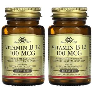 해외배송 Solgar 솔가 비타민B12 Vitamin B12 100mcg 100정 2개