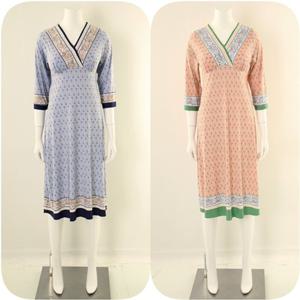 [비너스] 24SS신축성 좋은 보더나염 홈웨어 컵드레스 (VGN7124)