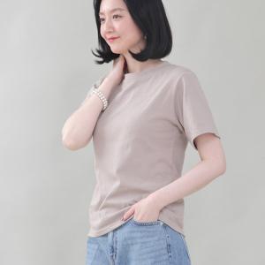 애비뉴투지 엄마옷 베이직 면 이너 반팔 크루 티셔츠 A03440