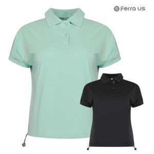 페라어스 여성 숄더배색 허리스트링 골프 반팔셔츠 ATM44R5104