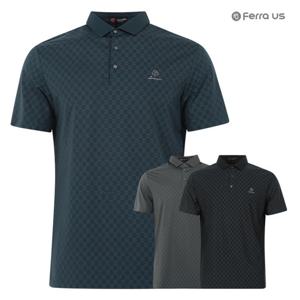 페라어스 남성 사각패턴 쿨 스판 골프셔츠 CTM4OM2149