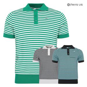 페라어스 남성 배색 단가라 니트 여름 골프셔츠 CTM44R2145