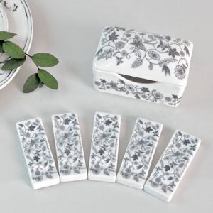 [골든벨]버터플라이 그레이 수저받침함 세트