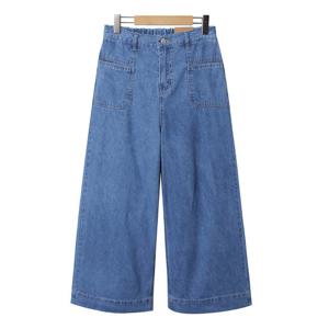 샵앤) 립포켓여성 밴딩 여름 통 일자데님팬츠BYGO-WPT-3517-연청