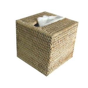라탄 바구니  정사각 티슈박스 (White)