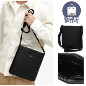 [헤지스] 블랙 로고배색 가죽 크로스백 HJBA4F892BK