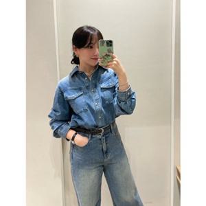 올리브데올리브 (OJ4AB809) 워싱디테일 데일리핏데님셔츠 OLIVE  DES  OLIVE