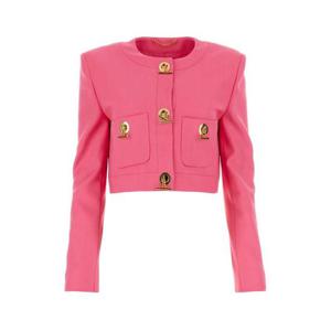 모스키노 여성 핑크 Fuchsia 개버딘 크롭 블레이저 A05080520 0208