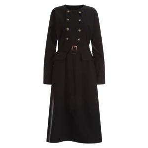 샵앤) 여성 노카라 더블단추 벨 롱원피스 CAT-WDR-12099-블랙