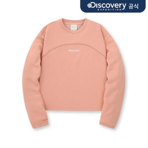 여성 세미크롭 기모 맨투맨 (CORAL)