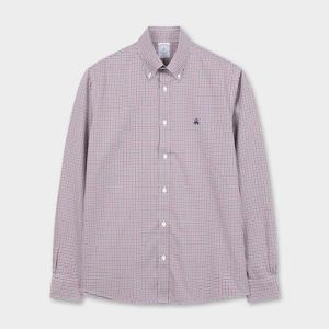 [브룩스브라더스] 레귤러핏 논아이론 트윌 미니 깅엄 체크 셔츠 (레드) (BBTHMF9894DEF)