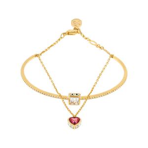 스와로브스키 5683835 Chroma 하트 레드 뱅글 미디움 팔찌