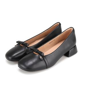 [바바라(슈즈)]둥근코 리본 포인트 데일리 키튼힐 BBH552-BK