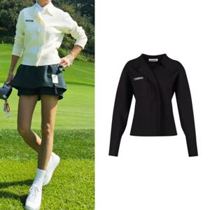 보스케 여성 가을 골프웨어 골프 카라 긴팔 니트 가디건 L102493