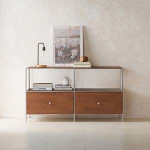 이노센트 스틸라 원목 미드센츄리 1400 높은 모듈 거실장 선반형 i104763