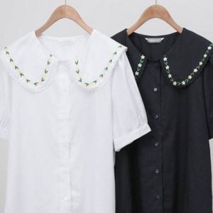 카라 의류 자수 306O416S 블라우스 케이프 빅사이즈