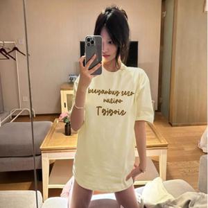 라운드티 MFNC040108 심플 레터링 루즈핏 반팔 숏슬리브