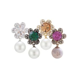 (은침) 아리스타 꽃 진주 귀걸이