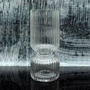 스트라이프 유리화분 화병 스트라이프 2단실린더(소) 8x18cm