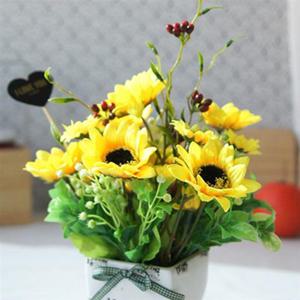 조화화분 행운과 복을 불러모으는 빈티지 해바리기 픽 화분