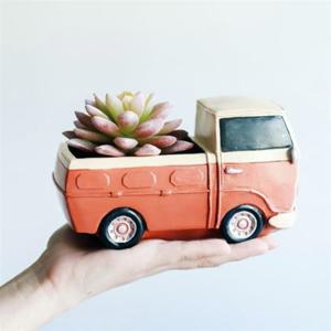 자동차 미니화분(오렌지) 빈티지 선인장 다육이키우기 미니화분